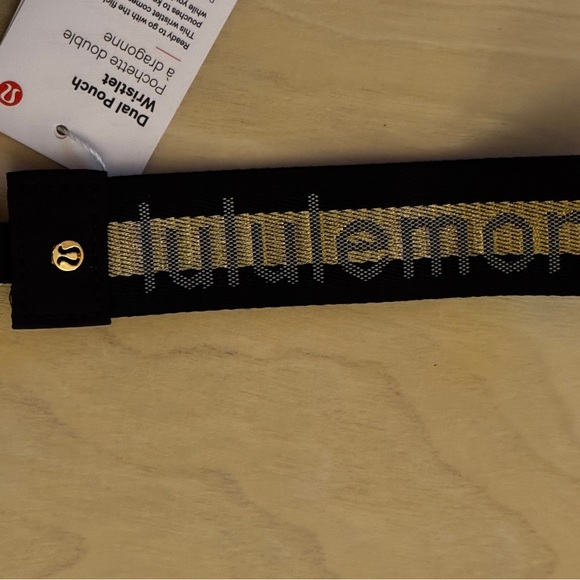NWT - Lululemon Dual Pouch Wristlet Black with Gold Hardware and Logo - Picture 5 of 13